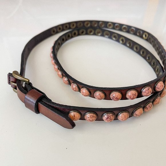 B-Low the Belt Accessories - B-Low the Belt Boho Stone Skinny Belt